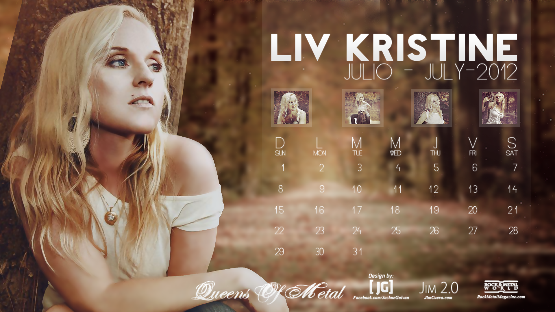 Liv Kristine Calendar : July 2012