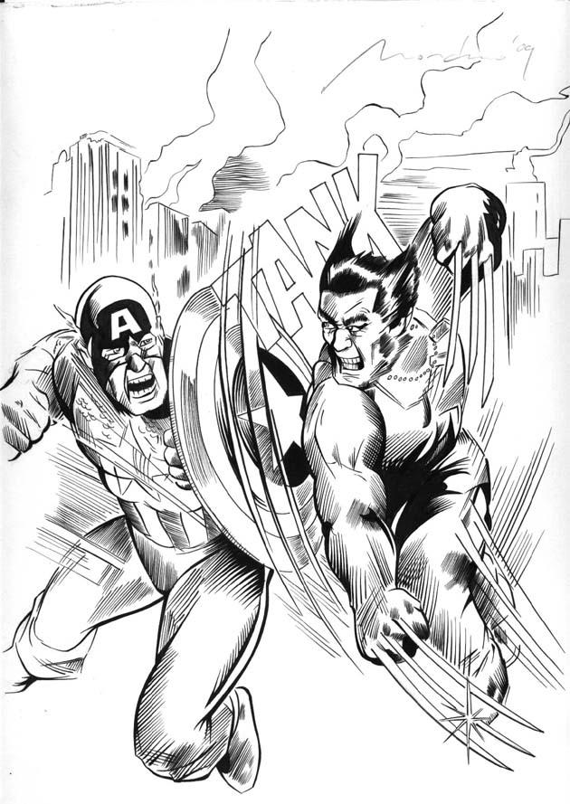 Wolverine Inking Cap vs. Wolverine inking work by PtTuller on DeviantArt