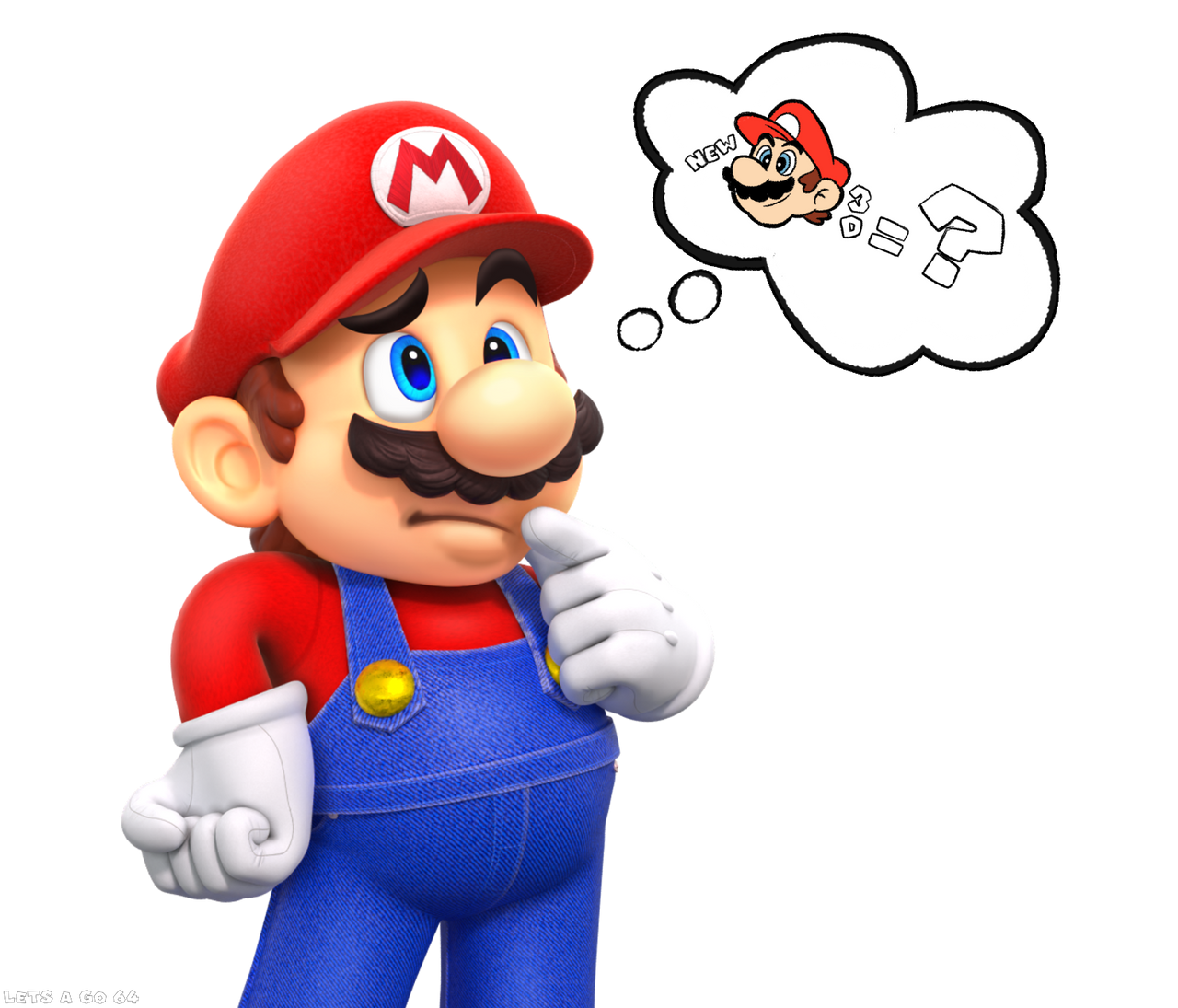 Mario Hinking Super Mario Thinking Render by LETS-A-GO64 on DeviantArt