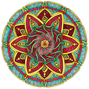 Coloured Version of Mandala 1 July 2014