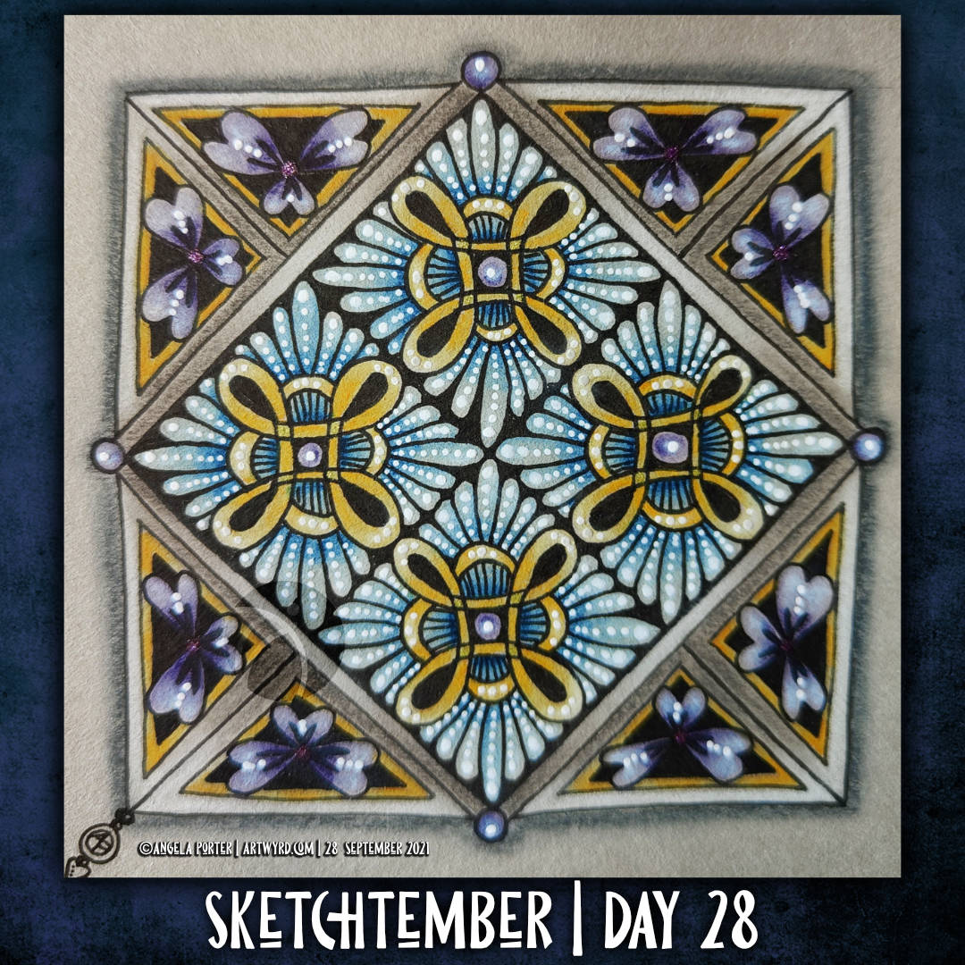 Sketchtember 2021 Day 28 Zentangle Tile by Artwyrd on DeviantArt