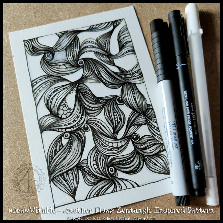 Flowy, organic, abstract Zentangle Inspired Art by Artwyrd on DeviantArt