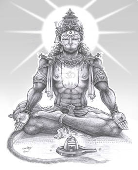 meditating Hanuman