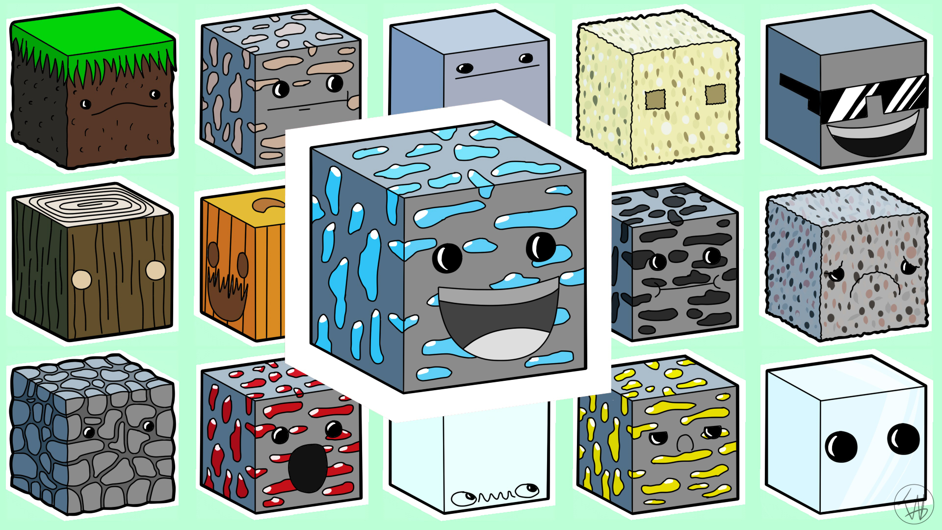 Minecraft Background Basic Blocks Minecraft Blocks Wallpaper