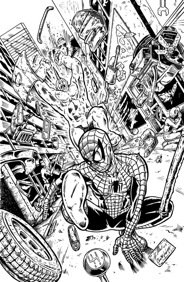 Spidey Vs Rhino Inks