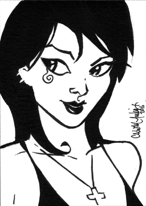 Death BW Sketch Card 1