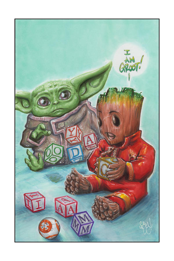 Baby Yoda and Baby Groot by ChrisMcJunkin on DeviantArt