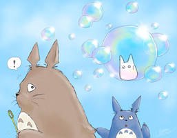 Totoro with Bubbles