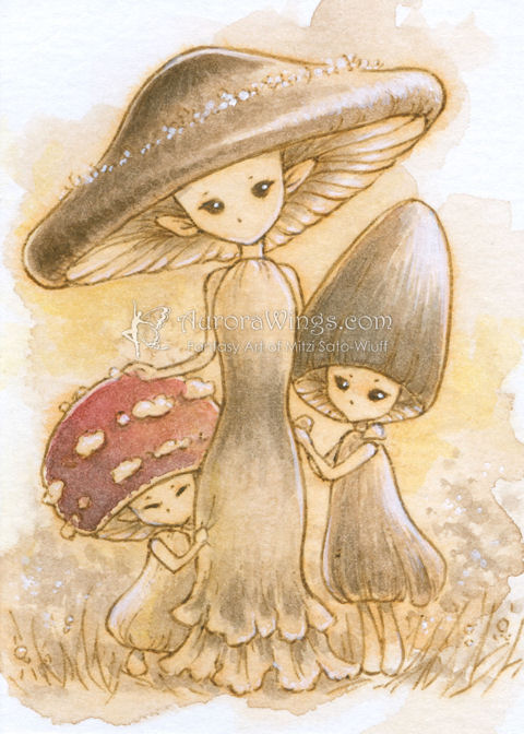 Mrs. Mushroom with Her Children