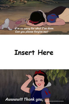 Who accepts Snow White's apology