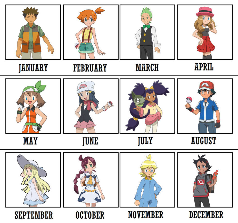 Pokemon Month Birth Months - Pokemon Anime Heroes by Lady66647 on DeviantArt