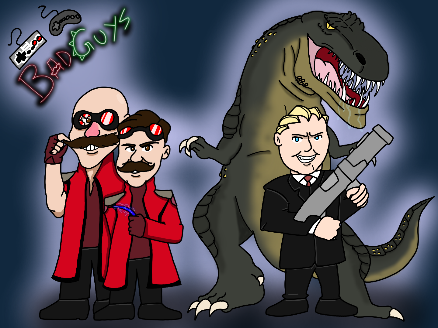 Dr. Robotnik and President Koopa by JohnDrawFatties on DeviantArt