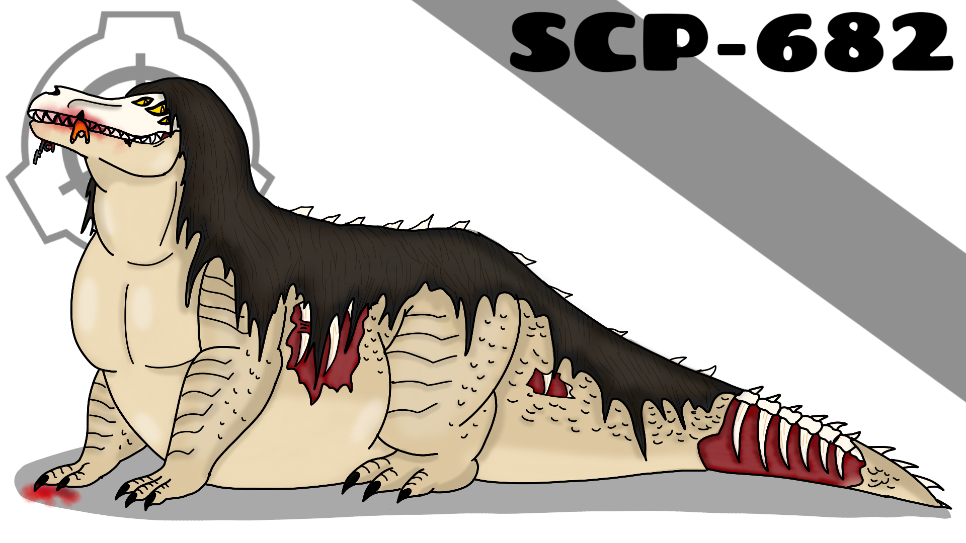 SCP-682 (Redesign, kinda) by JohnDraw54 on DeviantArt