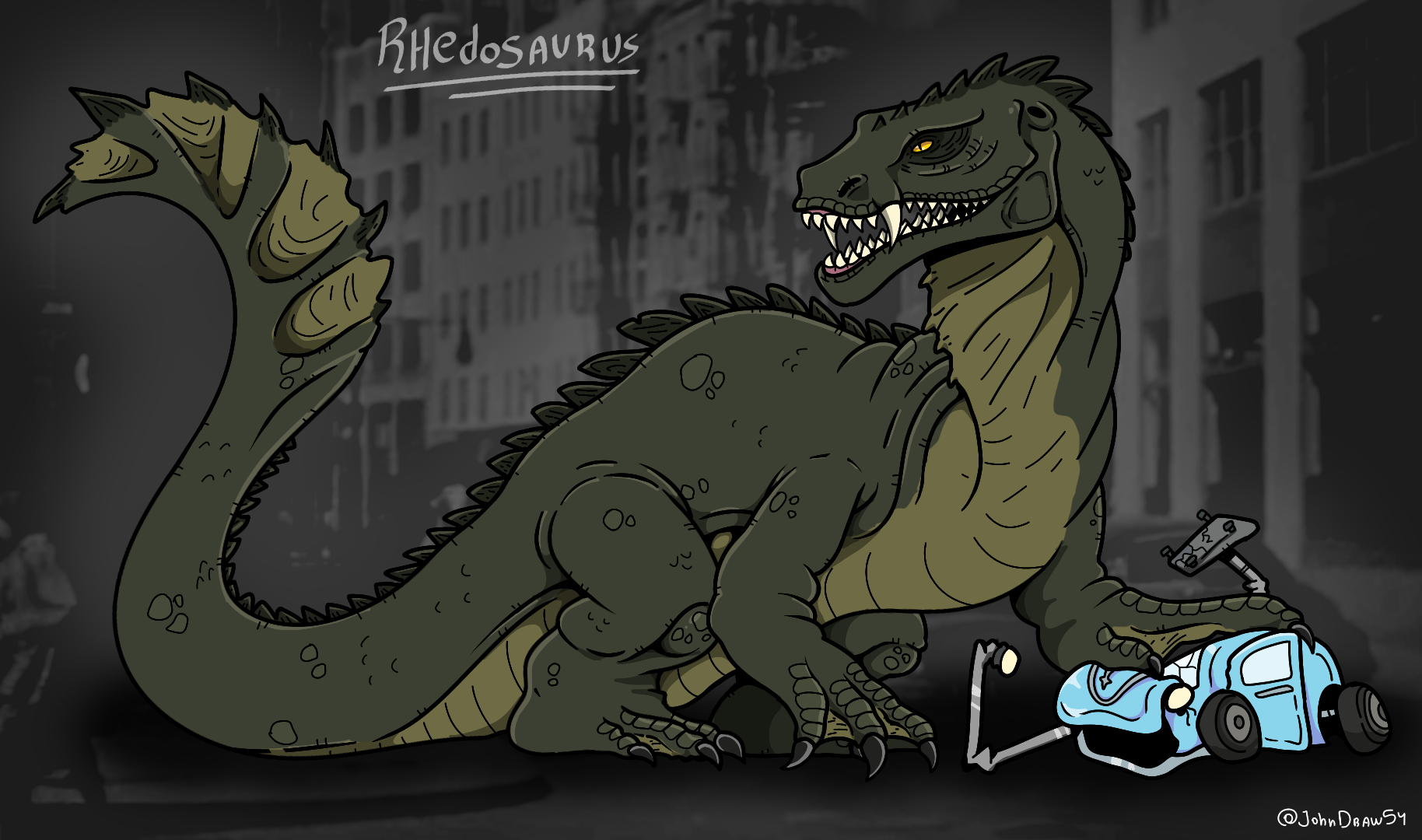Rheddosurus Rhedosaurus the Beast from 20,000 Fathoms (Color) by JohnDrawFatties on ...