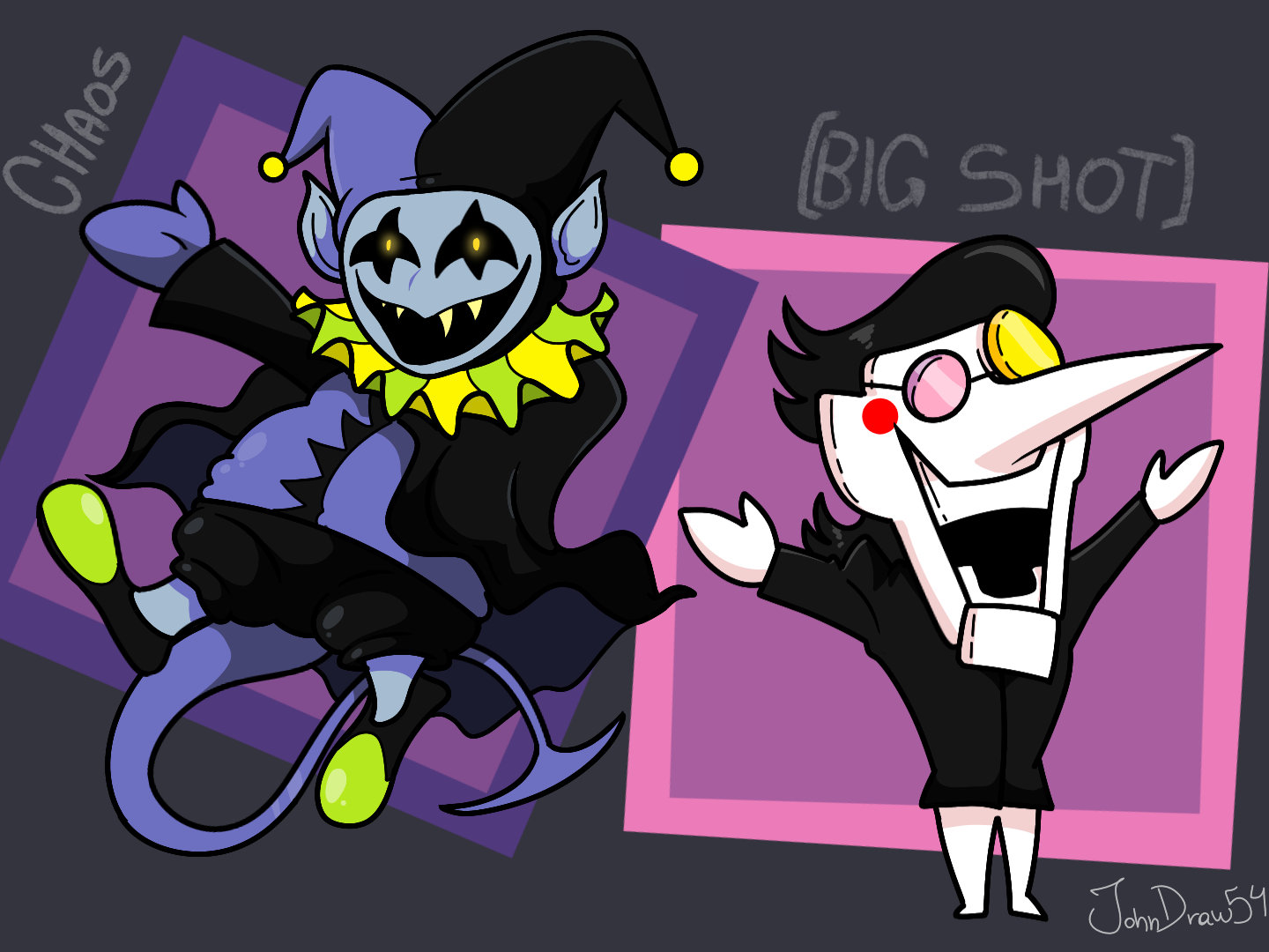 Jevil and Spamton by JohnDrawFatties on DeviantArt