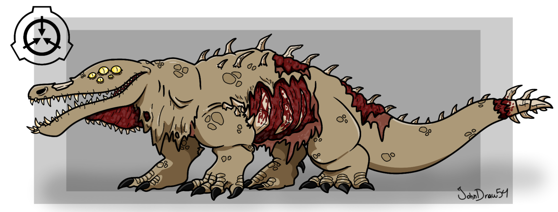 SCP-682 (Redesign, kinda) by JohnDraw54 on DeviantArt