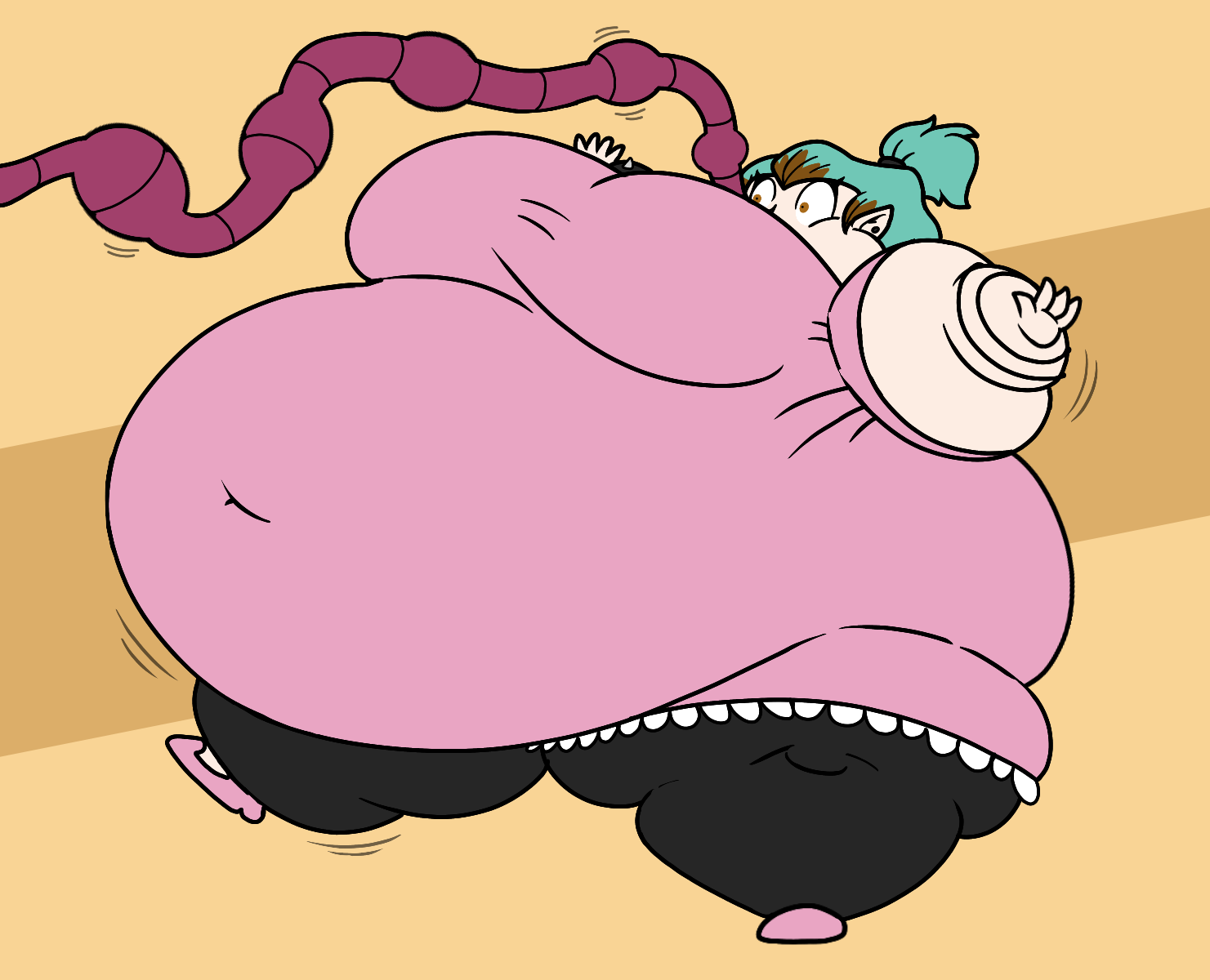 Deviantart Inflation Pop COMM: Amity Tube Inflation (Part 2) by JohnDrawFatties on DeviantArt