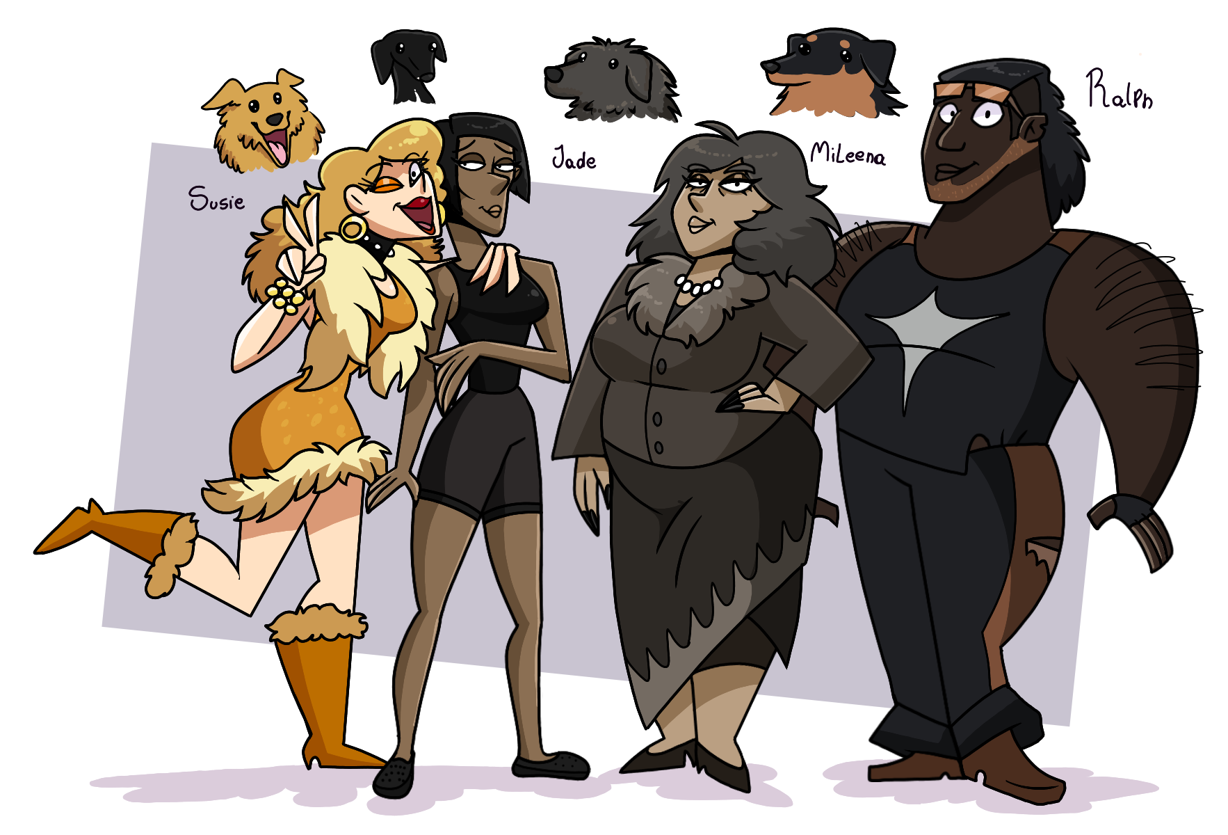 My Dogs as Humans by JohnDrawFatties on DeviantArt
