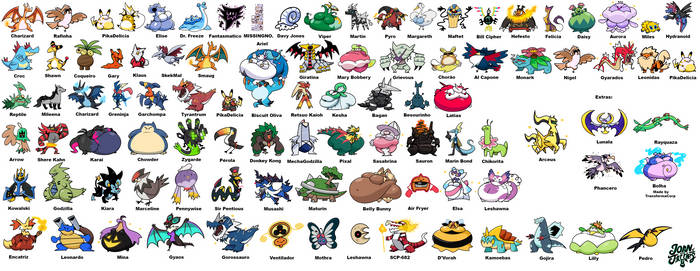 All Pokemon from my teams TerminalMontage ArtStyle