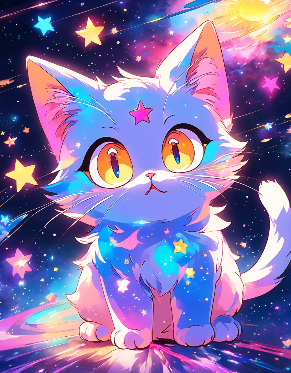 Galaxy cat by on DeviantArt