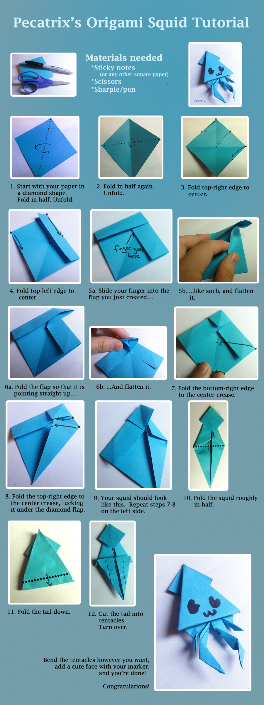 Origami Squid Tutorial