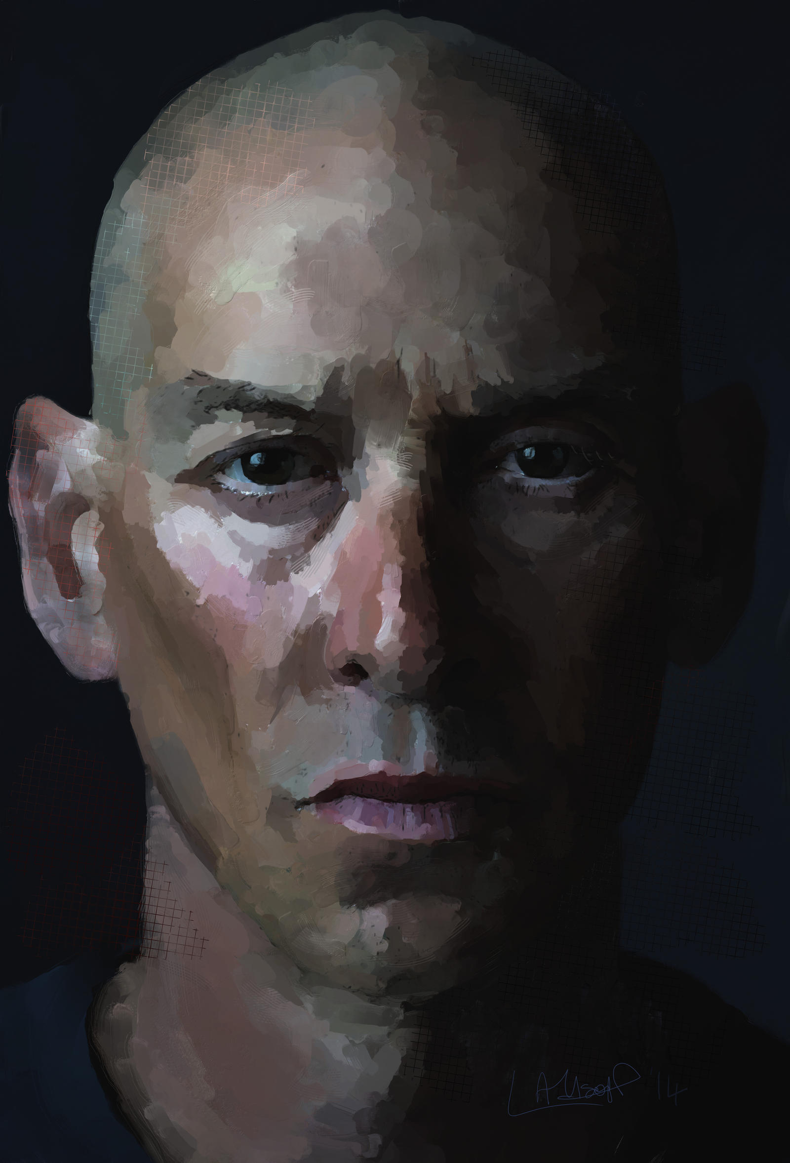 Male portrait in cool tones