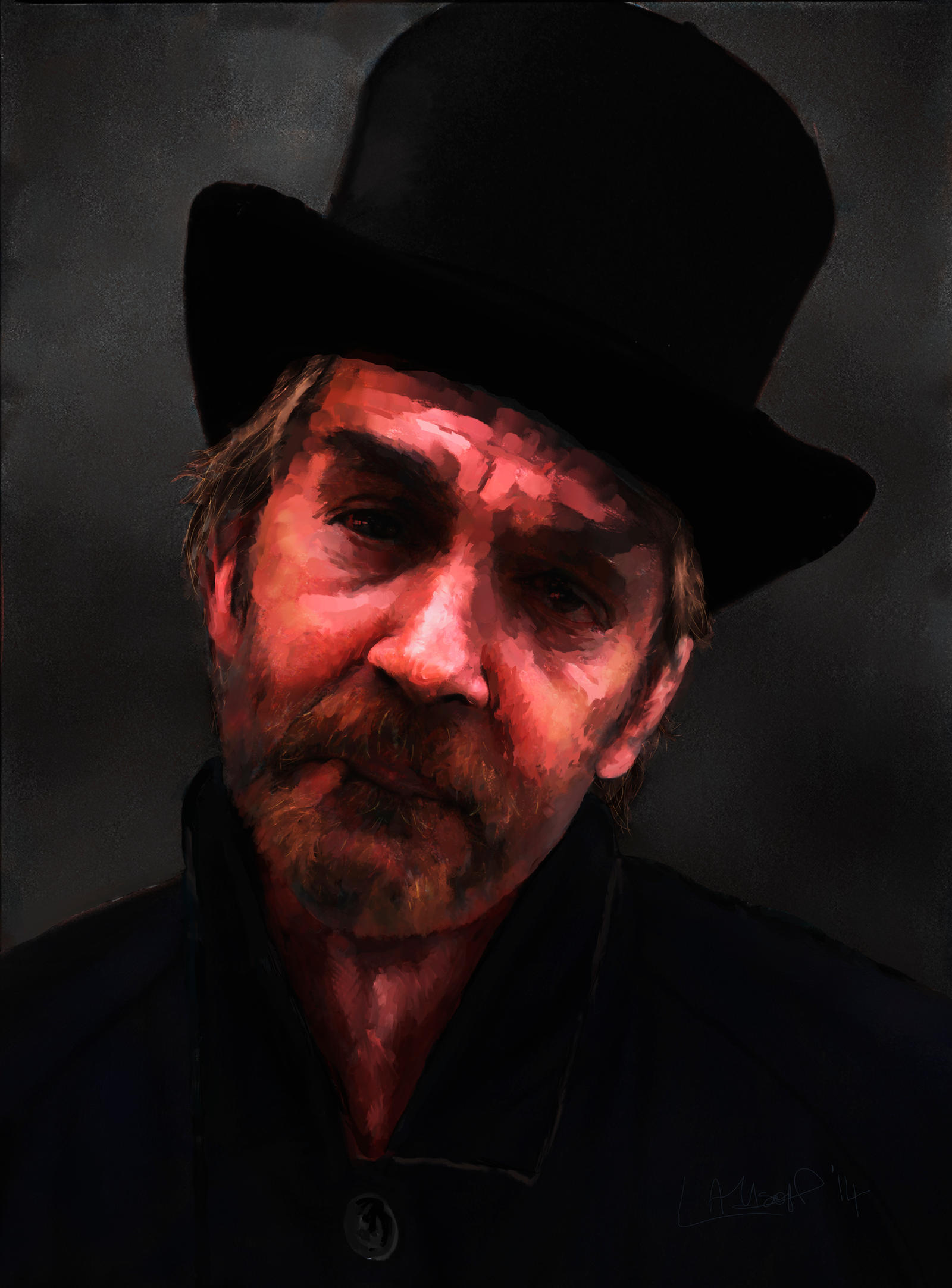 Down-and-out guy in a top hat by Les-Allsopp