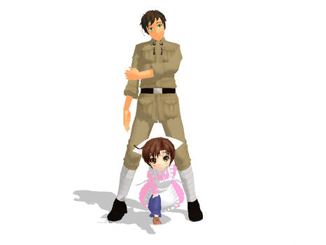 Hetalia MMD Models- Spain the Boss and Chibiromano