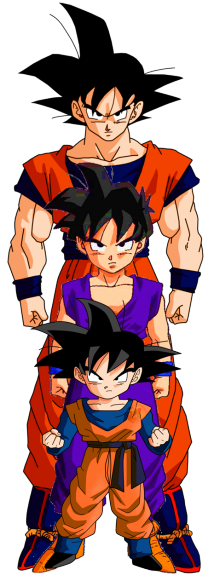  Goku, Gohan y Goten Render por PrinceofDBZGames en DeviantArt