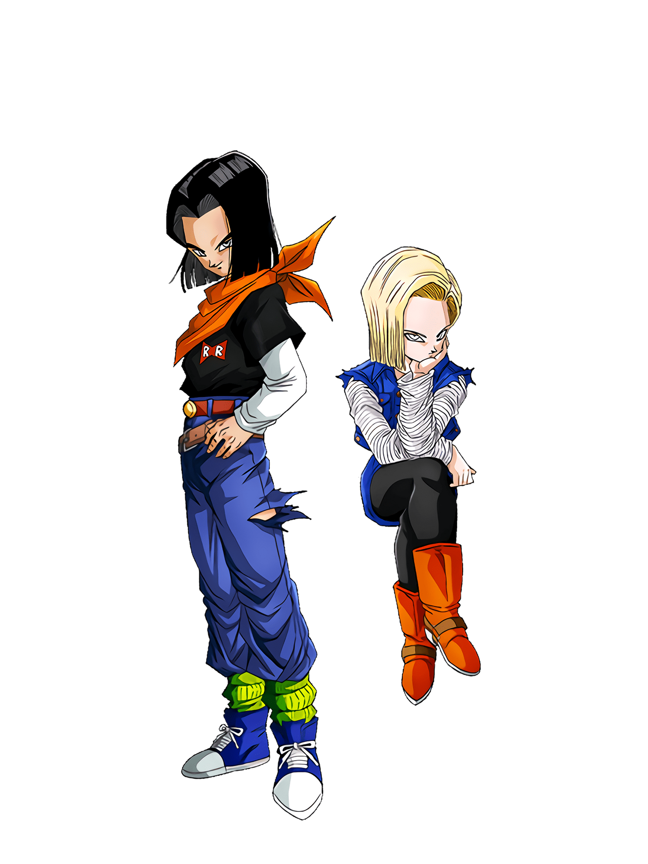 Future Android 17 and 18 Dokkan Battle Render by PrinceofDBZGames on