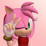 Amy Rose with fingerless gloves