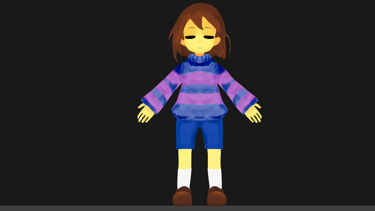 3D Frisk version 2 by looneax on DeviantArt