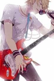 Ichigoame, anime, anime boys, bubbles, musical instrument, guitar, smoking