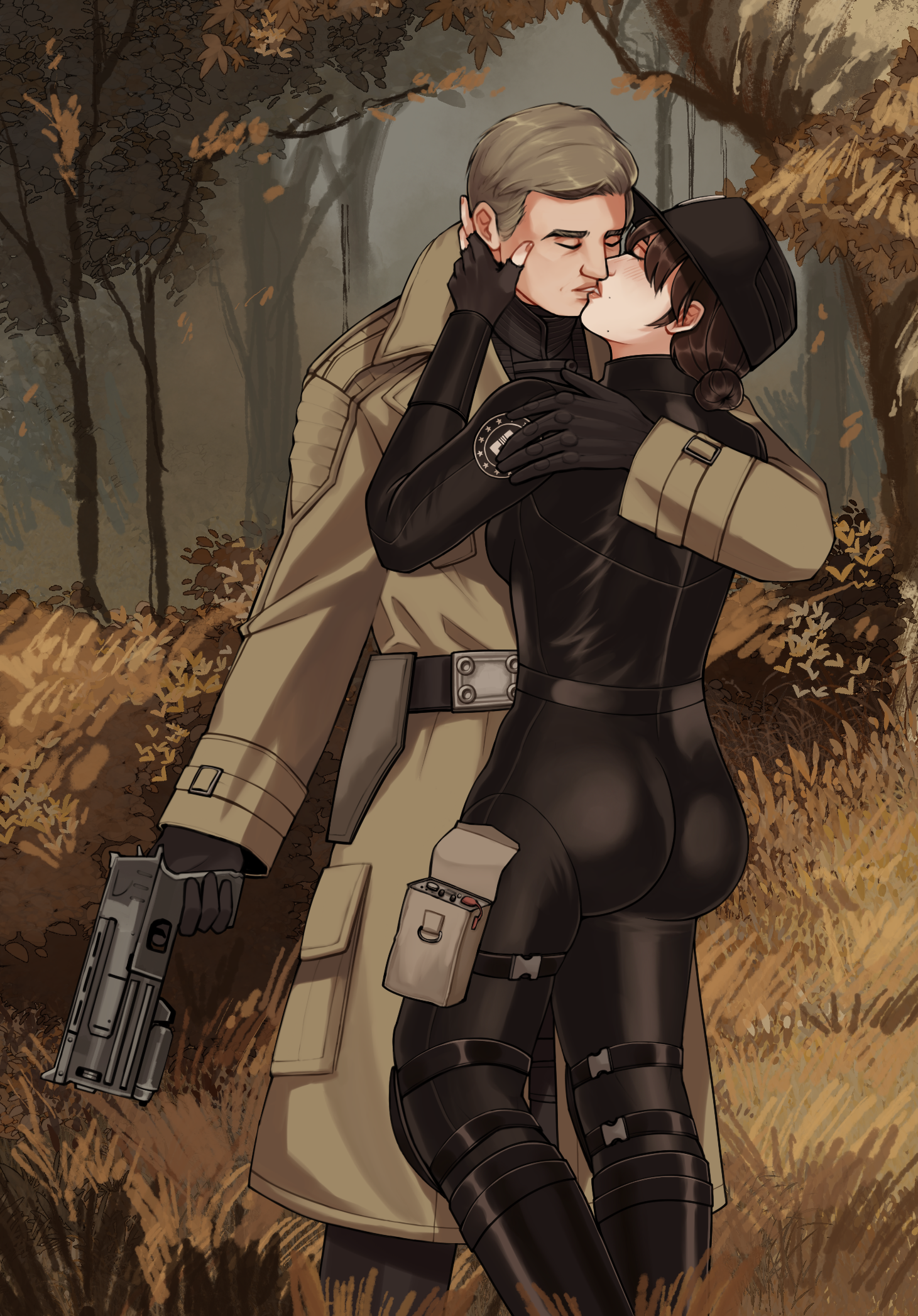 Autumn kissing Arin forest bg