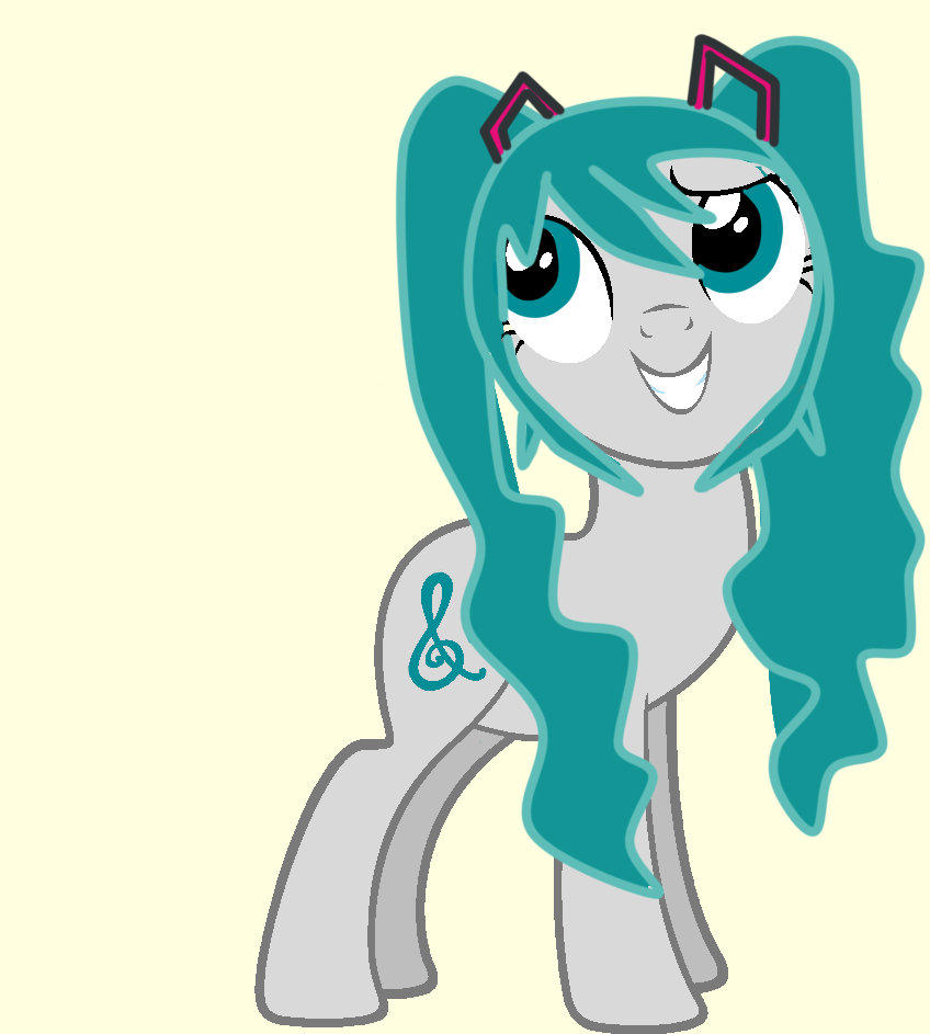 Funyan Hatsune Miku Pony Ver by funyan-lineart on DeviantArt