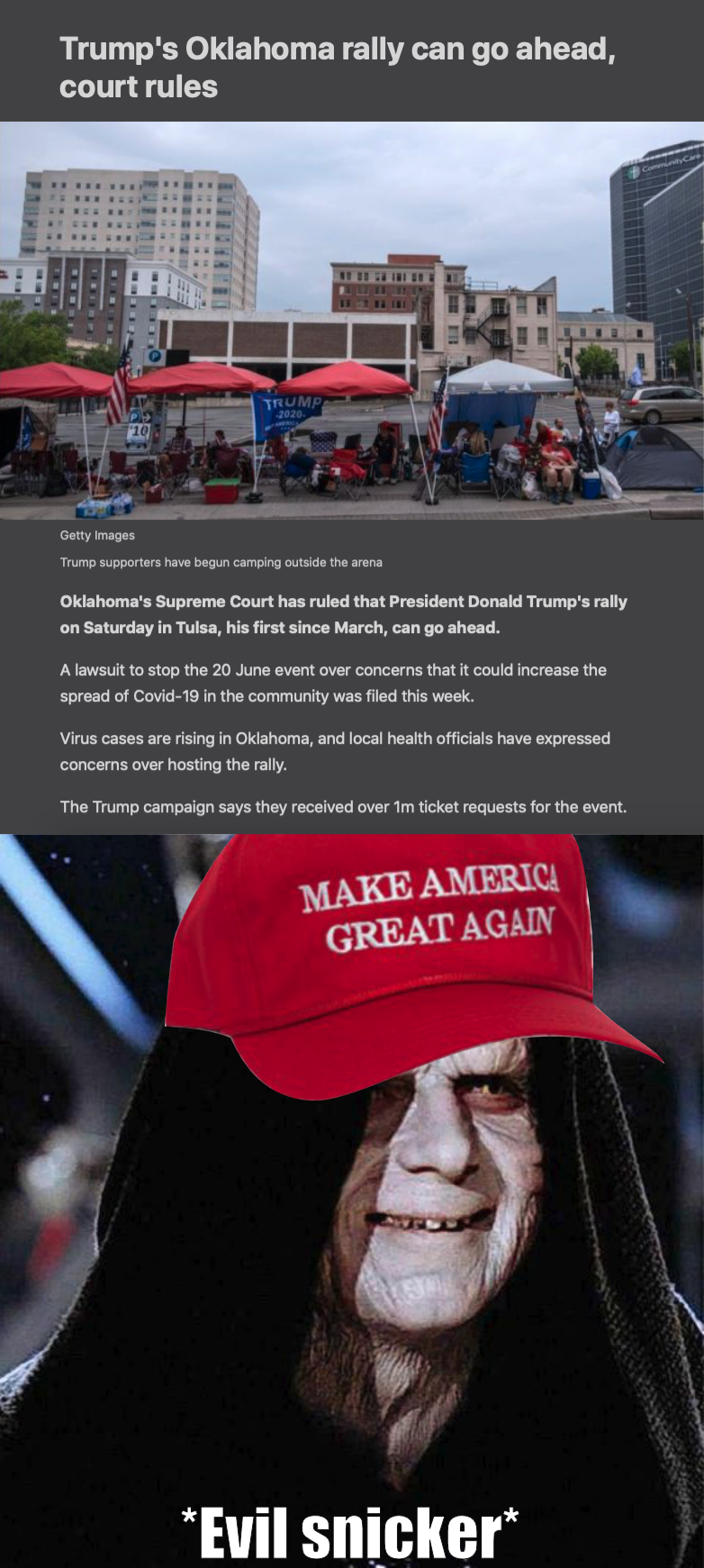 Oklahoma Trump Rally Palpatine Meme By Escarietson On Deviantart Oklahoma Trump Rally Palpatine Meme By Escarietson On Deviantart