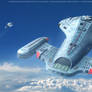Star Trek Intrepid Class Starship  Above The Cloud