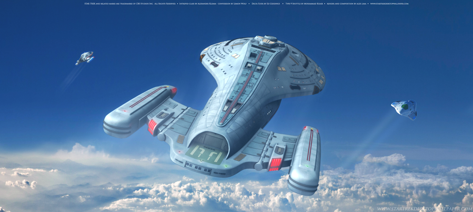 Star Trek Intrepid Class Starship  Above The Cloud