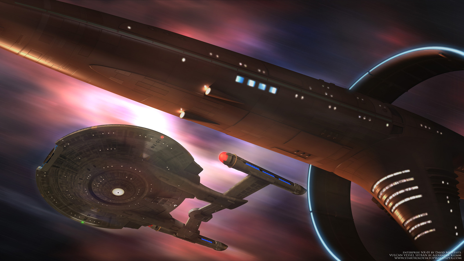 Vulcan Sh'ran and Enterprise NX01 At Warp Speed