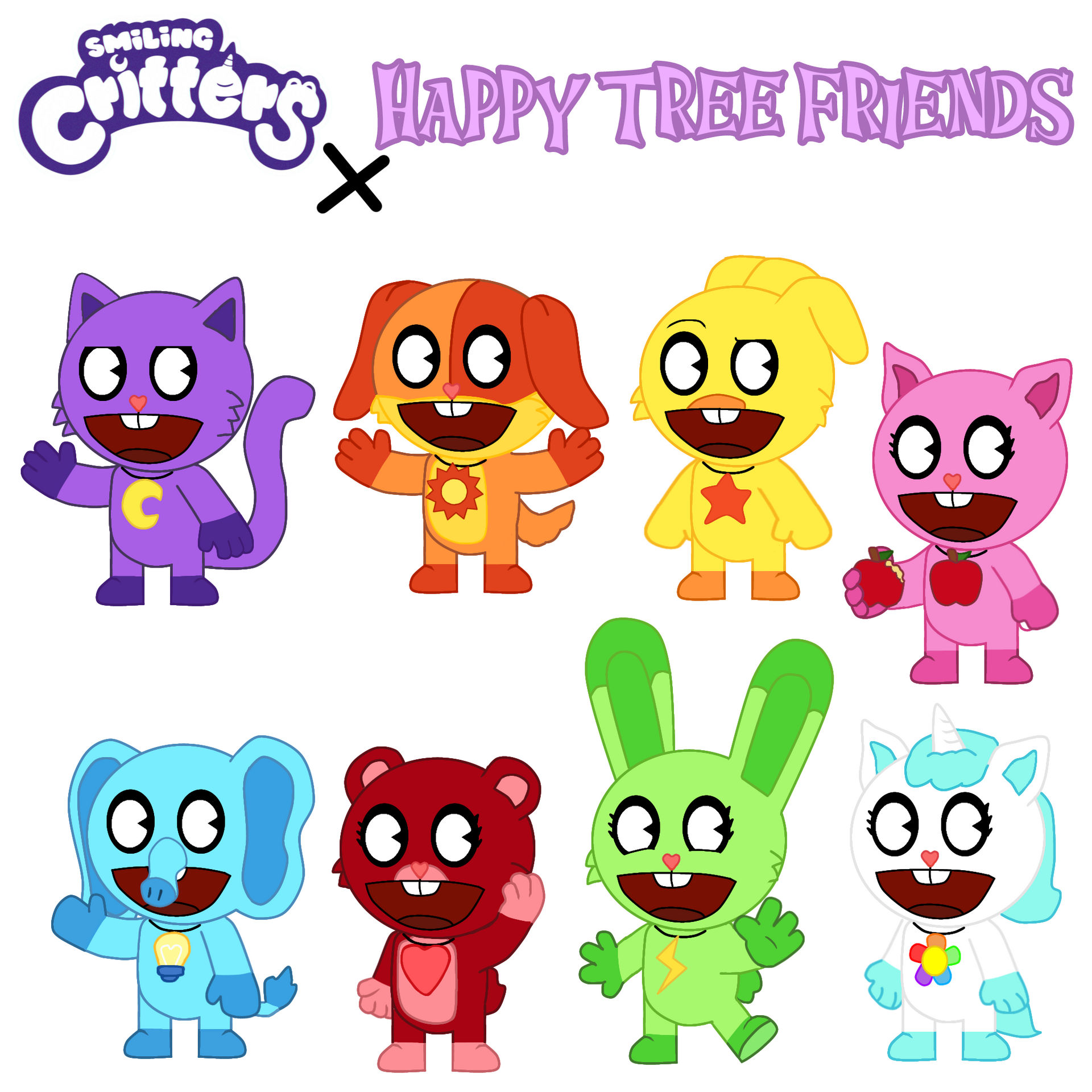 Smiling Critters x Happy Tree Friends (new) by flippyxxxx on DeviantArt