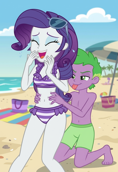 Request - Spike Tickling Rarity