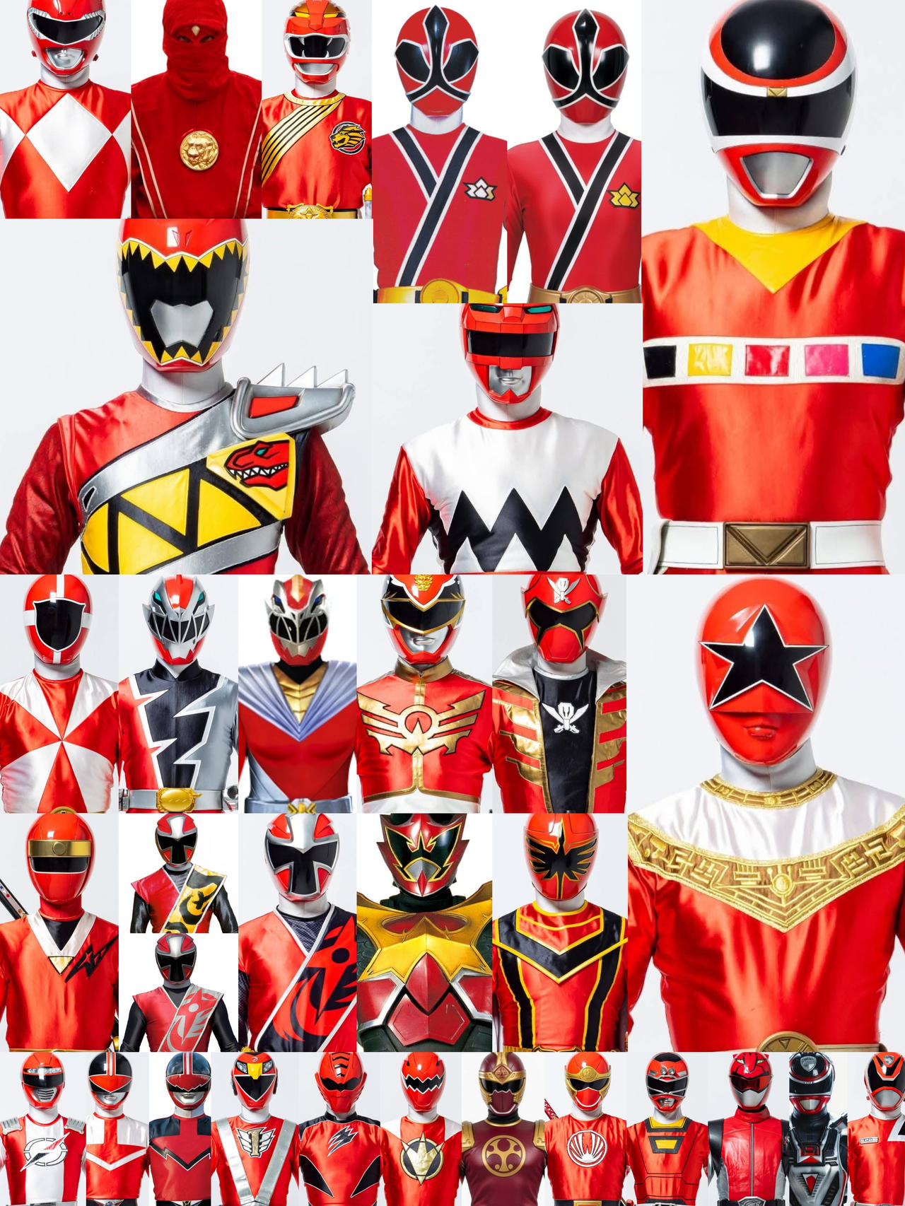Every Red Ranger Face All Red Rangers in History by KhomIx on DeviantArt