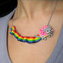 Cute Nyan Cat Necklace Long Rainbow