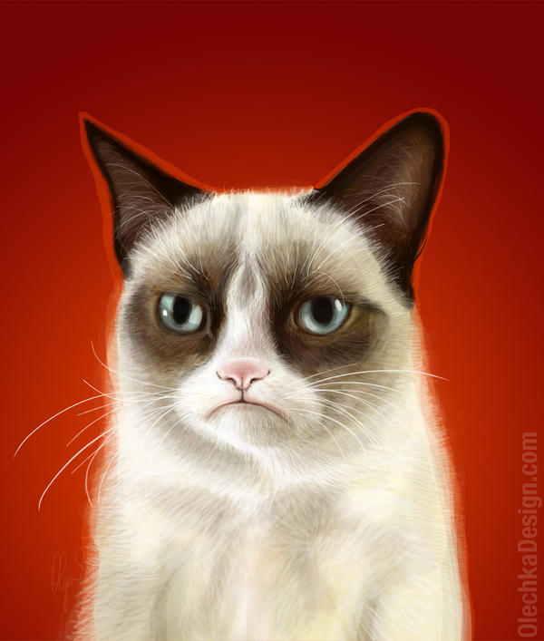 Grumpy Cat Tardar Sauce Portrait Fan Art by Olechka01 on DeviantArt