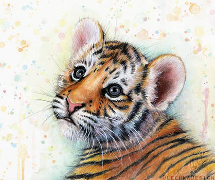 Tiger Cub Watercolor | Baby Animals