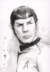 Spock Portrait Watercolor