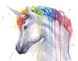 Rainbow Unicorn Watercolor