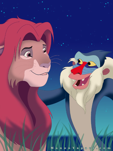 Simba and Rafiki by manony on DeviantArt