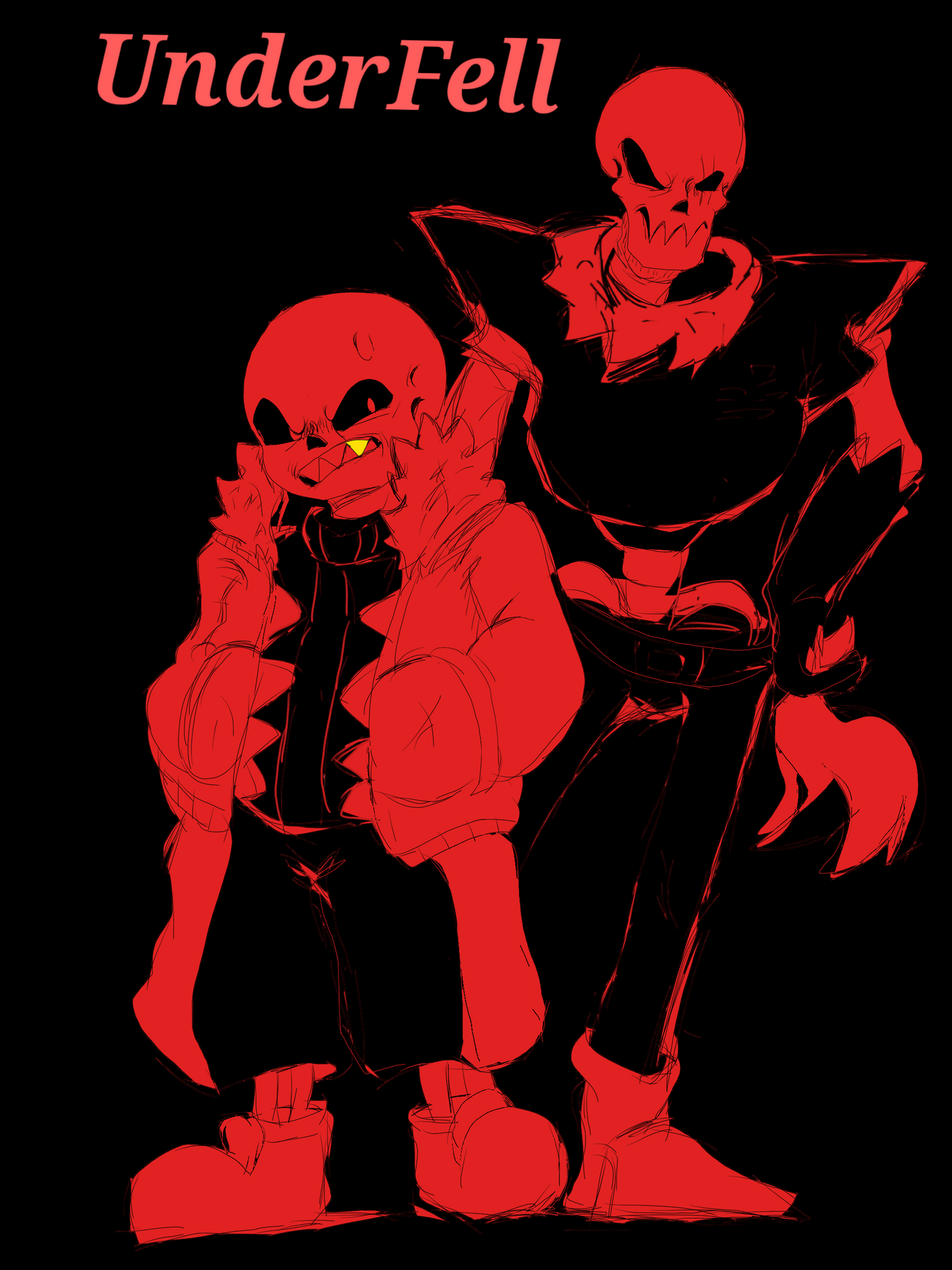 Underfell sans and papyrus by yohowww on DeviantArt