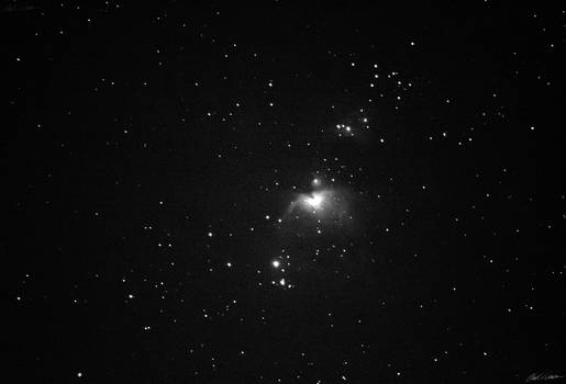 Orion Nebula, B+W image stack